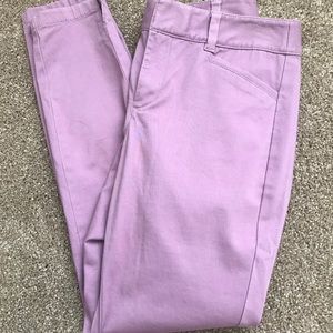Loft Petite Skinny Sateen Pants in Lilac